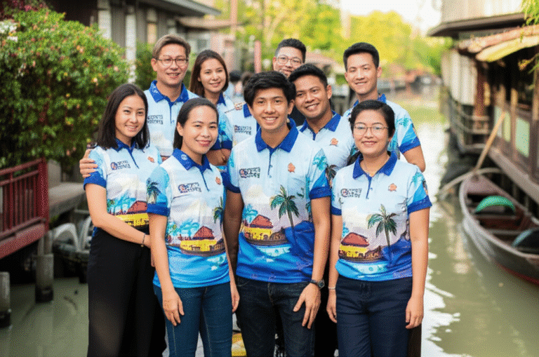 เสื้อพิมพ์ลาย สมุทรสงคราม โดยโรงงาน KDC SPORT