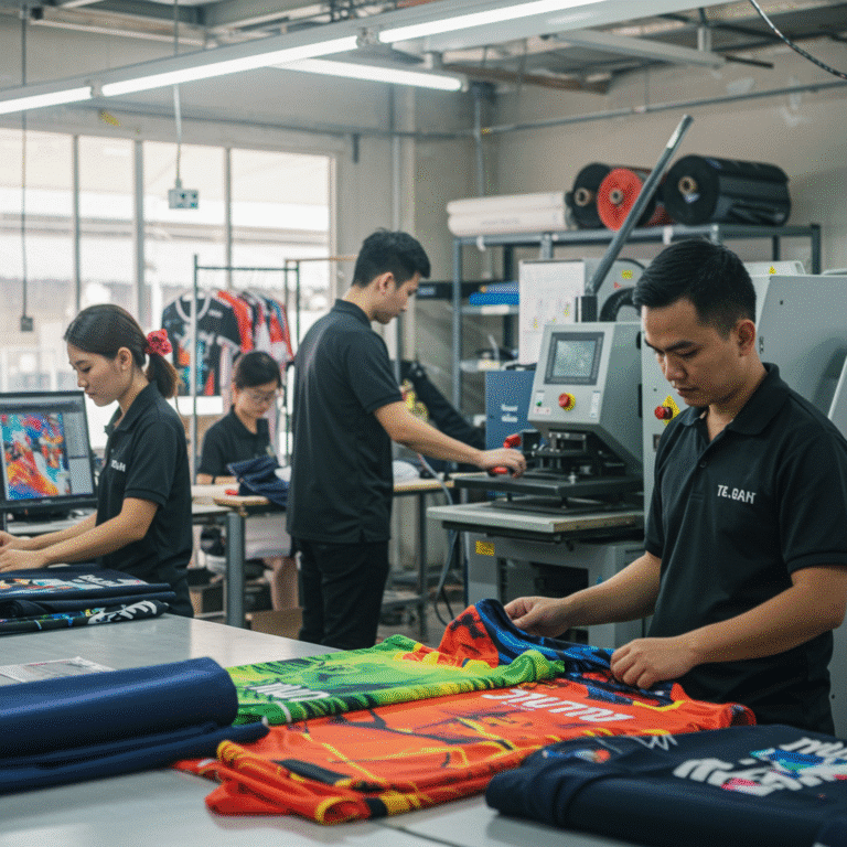 รับผลิตเสื้อพิมพ์ลาย ปทุมธานี โดยโรงงาน KDC SPORT