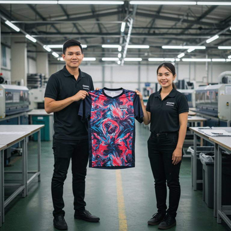 รับผลิตเสื้อพิมพ์ลาย ปราจีนบุรี โดยโรงงาน KDC SPORT