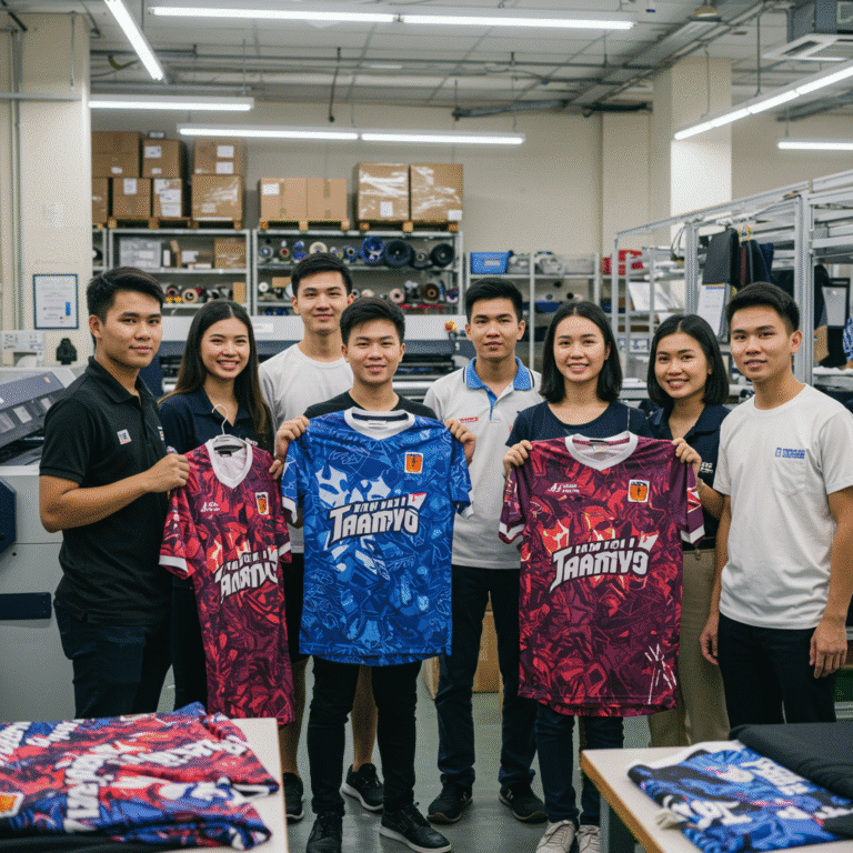 รับผลิตเสื้อพิมพ์ลาย สมุทรสาคร โดยโรงงาน KDC SPORT