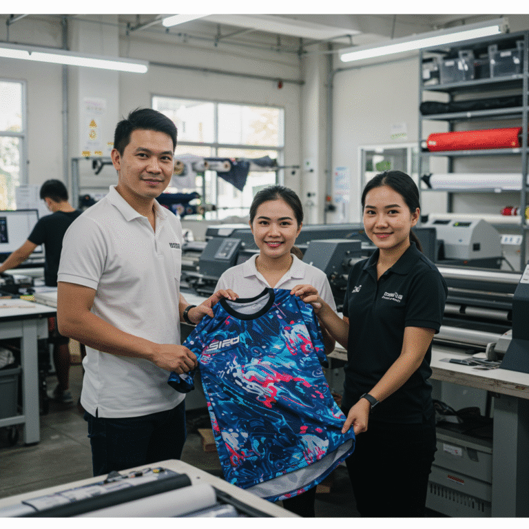 รับผลิต เสื้อพิมพ์ลาย ชุมพร โดยโรงงาน KDC SPORT