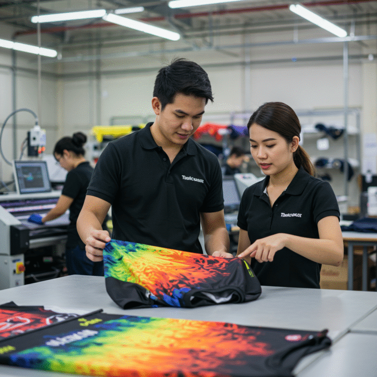 รับผลิต เสื้อพิมพ์ลาย นครนายก โดยโรงงาน KDC SPORT