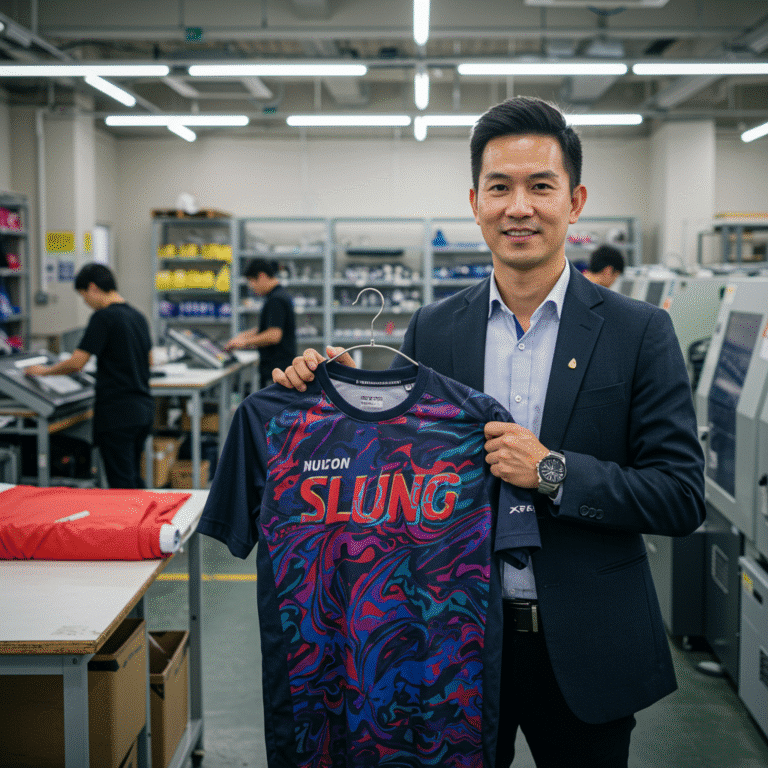 รับผลิต เสื้อพิมพ์ลาย นนทบุรี โดยโรงงาน KDC SPORT