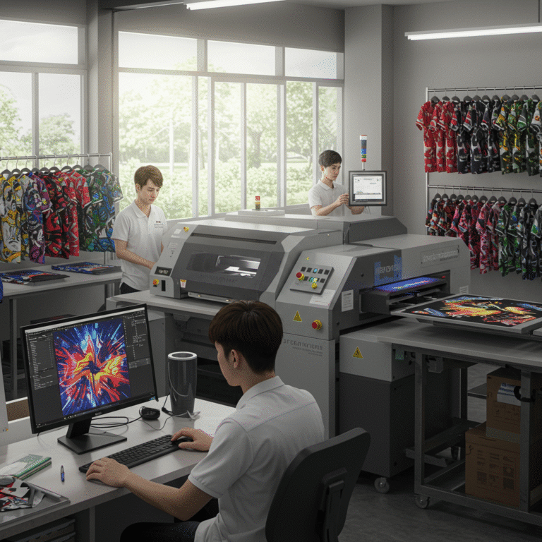 รับผลิต เสื้อพิมพ์ลาย นครนายก โดยโรงงาน KDC SPORT