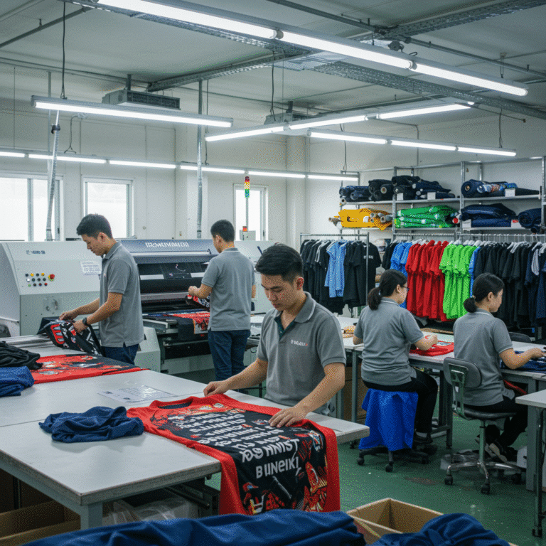 รับผลิต เสื้อพิมพ์ลาย นนทบุรี โดยโรงงาน KDC SPORT