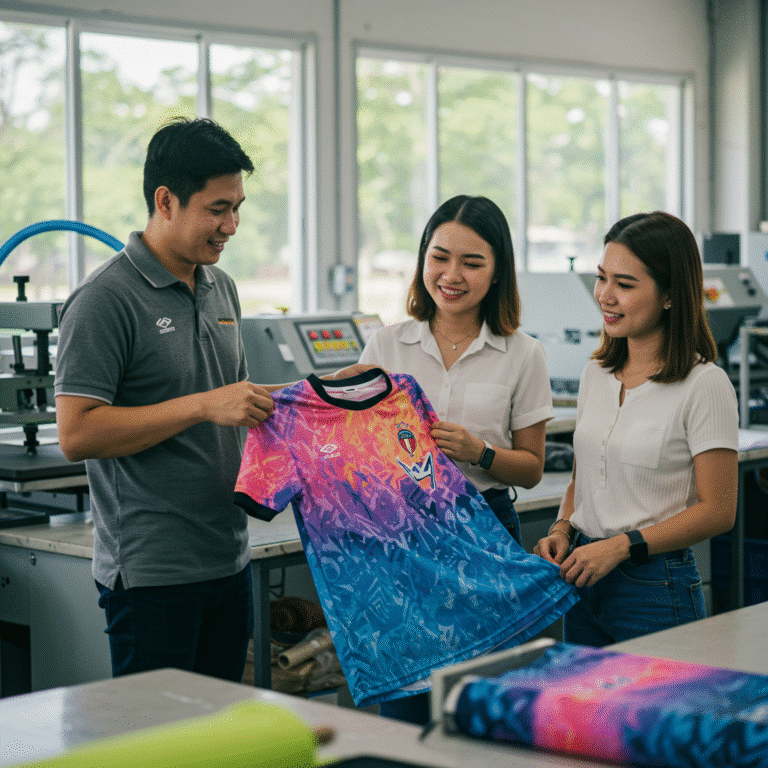 รับผลิต เสื้อพิมพ์ลาย สุราษฎร์ธานี โดยโรงงาน KDC SPORT