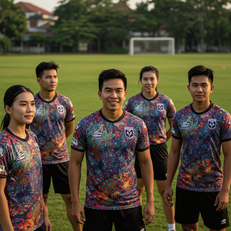 เสื้อกีฬาพิมพ์ลาย มหาสารคาม ผลิตโดย KDC SPORT