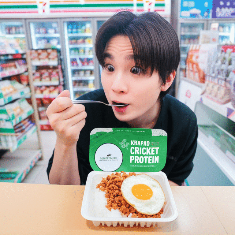 มาแล้ว! ข้าวกะเพราโปรตีนจิ้งหรีด มีขายที่เซเว่น