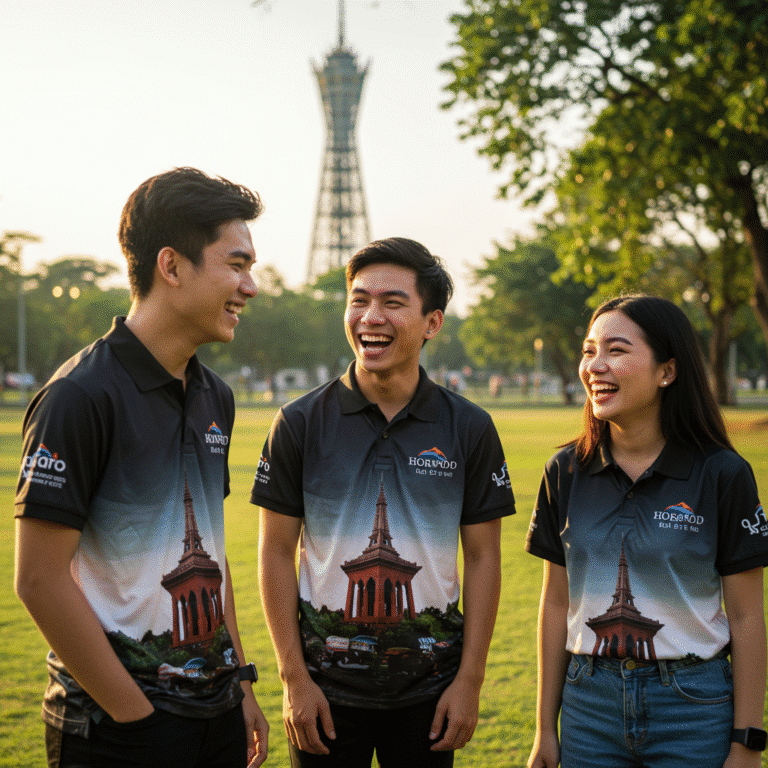 รับผลิตเสื้อผ้าพิมพ์ลาย ​หอโหวด โดย KDC SPORT