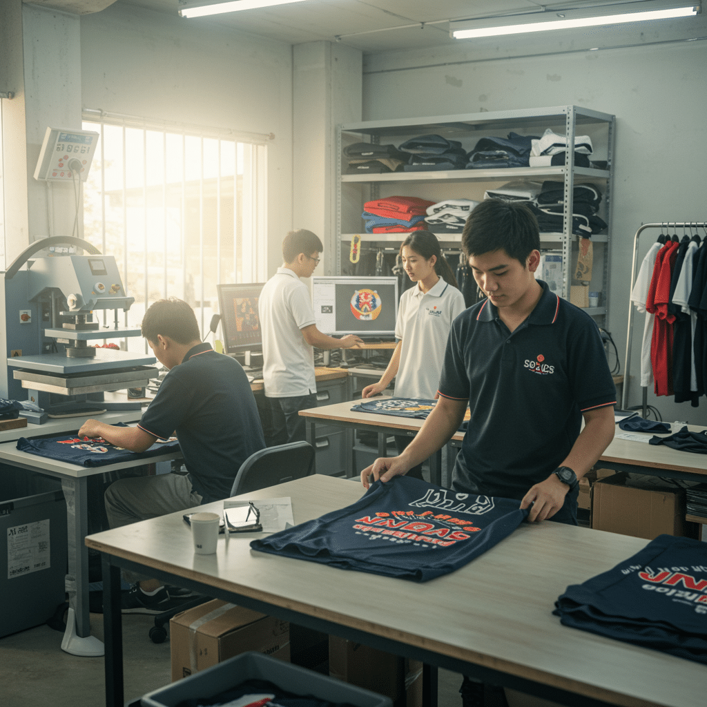 ภาพรวมบริการรับผลิตเสื้อพิมพ์ลาย ศรีสะเกษ โดยโรงงาน KDC SPORT