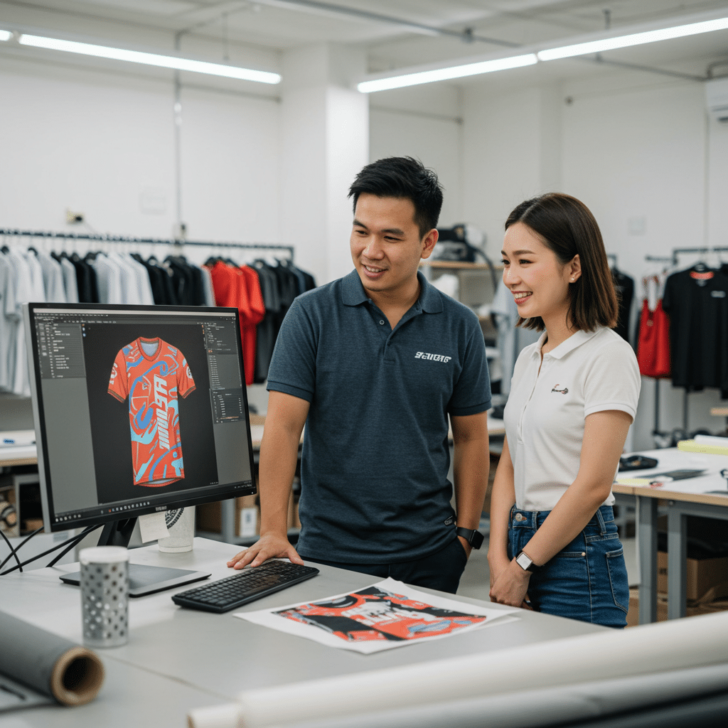 กระบวนการออกแบบและสั่งผลิตเสื้อพิมพ์ลาย