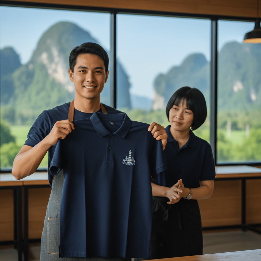 รับผลิตเสื้อพิมพ์ลาย ตราสัญลักษณ์ จังหวัดตรัง ผลิตโดย KDC SPORT - custom-shirts-trang-logo