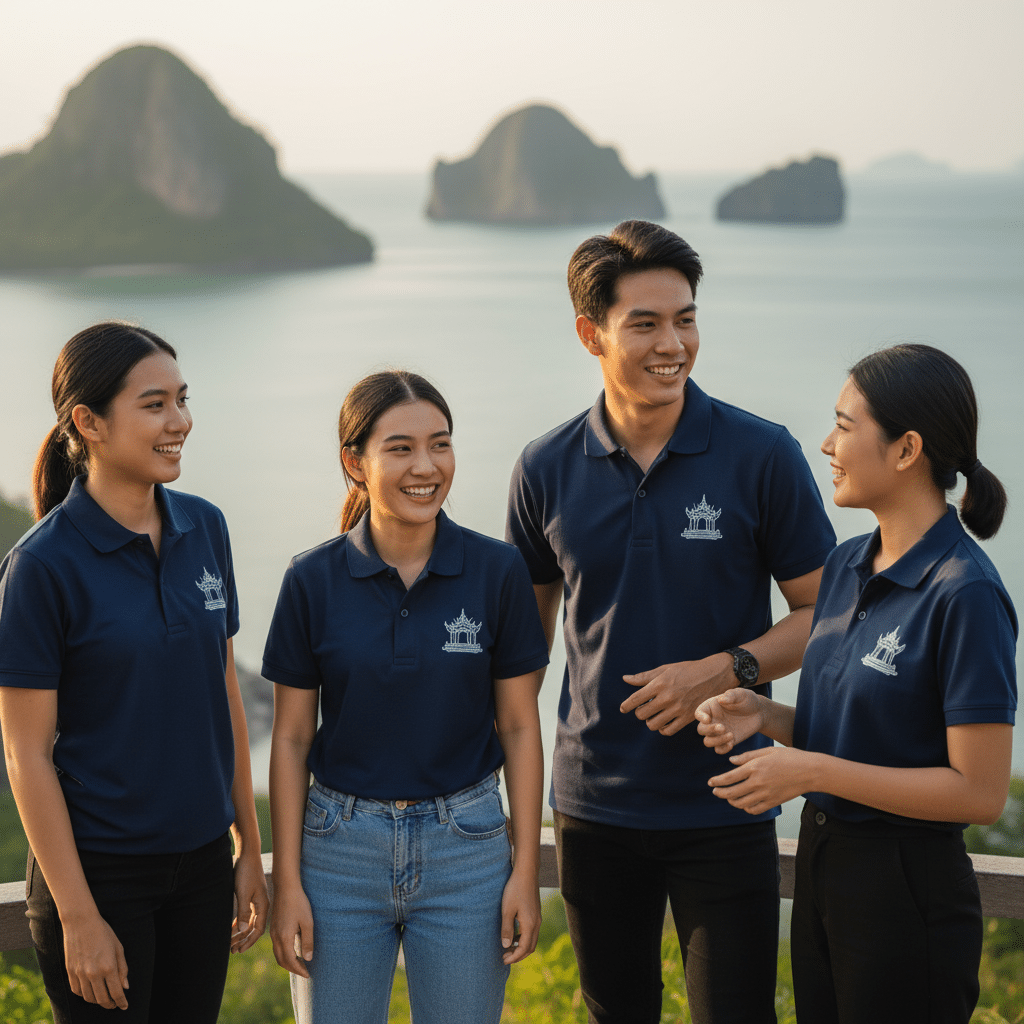 รับผลิตเสื้อพิมพ์ลาย ตราสัญลักษณ์ จังหวัดประจวบคีรีขันธ์ ผลิตโดย KDC SPORT - custom-shirts-prachuap-khiri-khan-logo