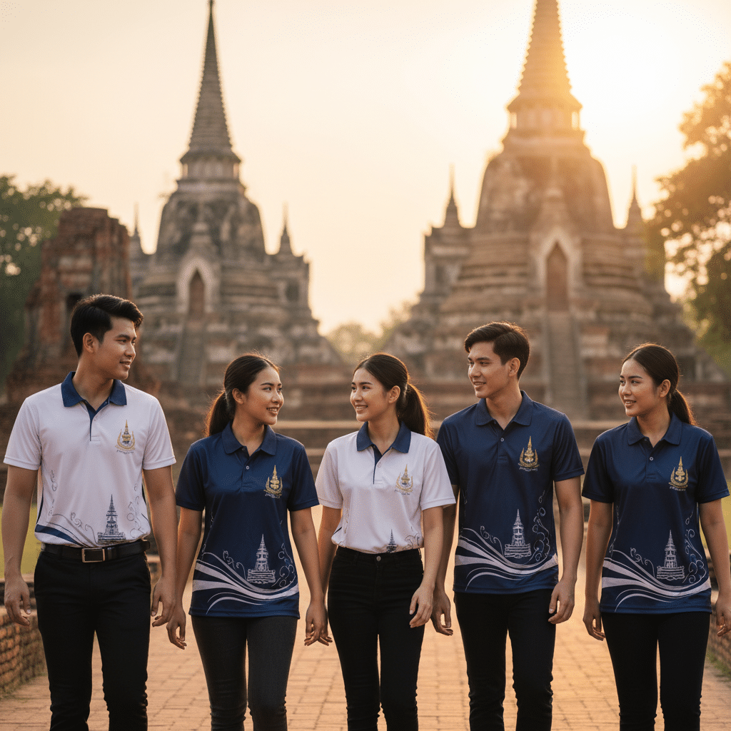 รับผลิตเสื้อพิมพ์ลาย ตราสัญลักษณ์ จังหวัดพระนครศรีอยุธยา ผลิตโดย KDC SPORT - custom-shirts-ayutthaya-logo
