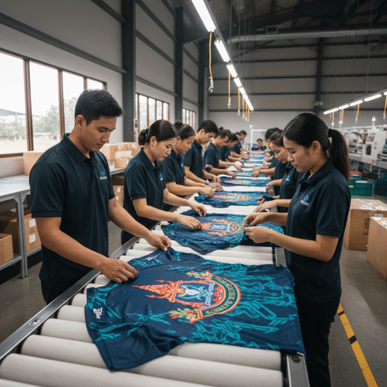 รับผลิตเสื้อพิมพ์ลาย ตราสัญลักษณ์ จังหวัดอ่างทอง ผลิตโดย KDC SPORT