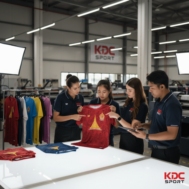 รับผลิตเสื้อพิมพ์ลาย ตราสัญลักษณ์ จังหวัดมหาสารคาม ผลิตโดย KDC SPORT