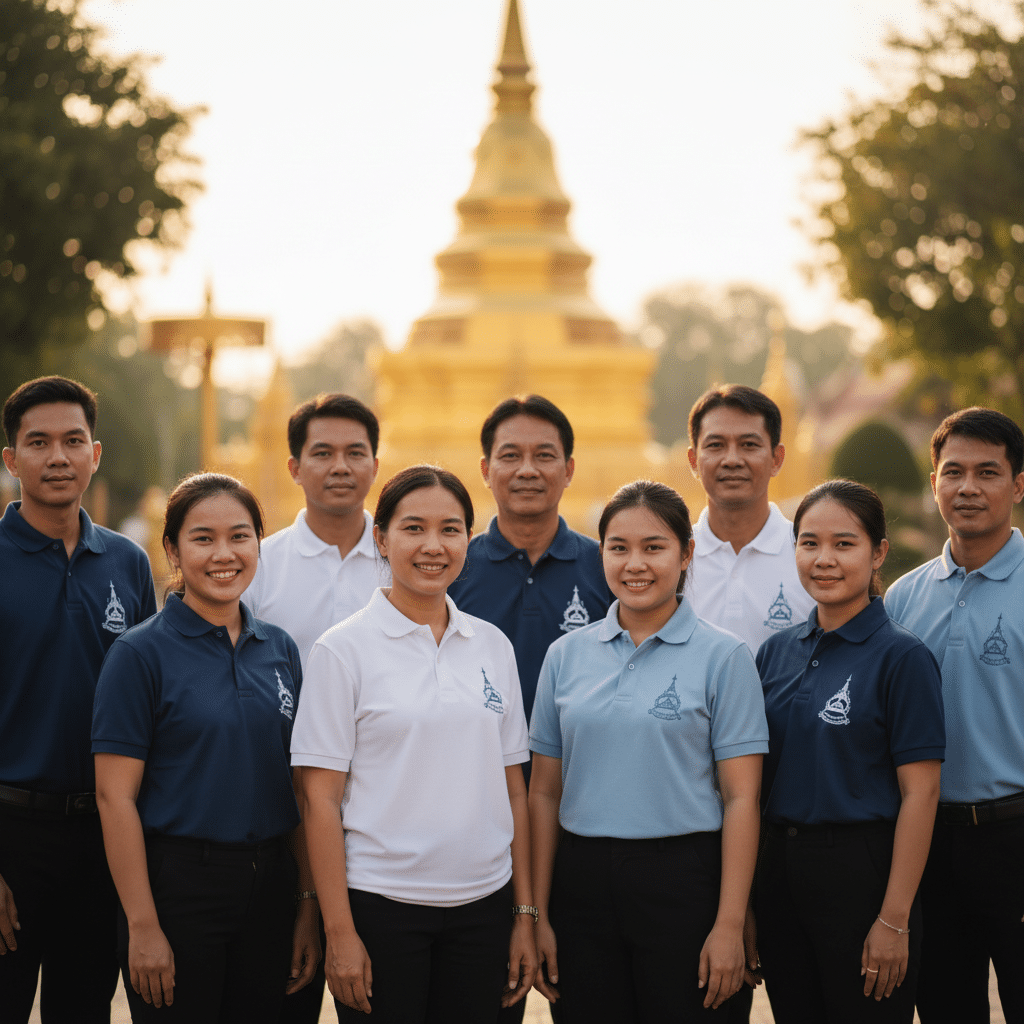 รับผลิตเสื้อพิมพ์ลาย ตราสัญลักษณ์ จังหวัดลำพูน ผลิตโดย KDC SPORT - custom-shirts-lamphun-logo