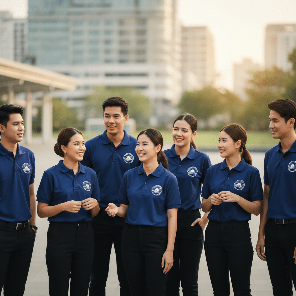 รับผลิตเสื้อพิมพ์ลาย ตราสัญลักษณ์ จังหวัดสมุทรปราการ ผลิตโดย KDC SPORT - custom-shirts-samut-prakan-logo