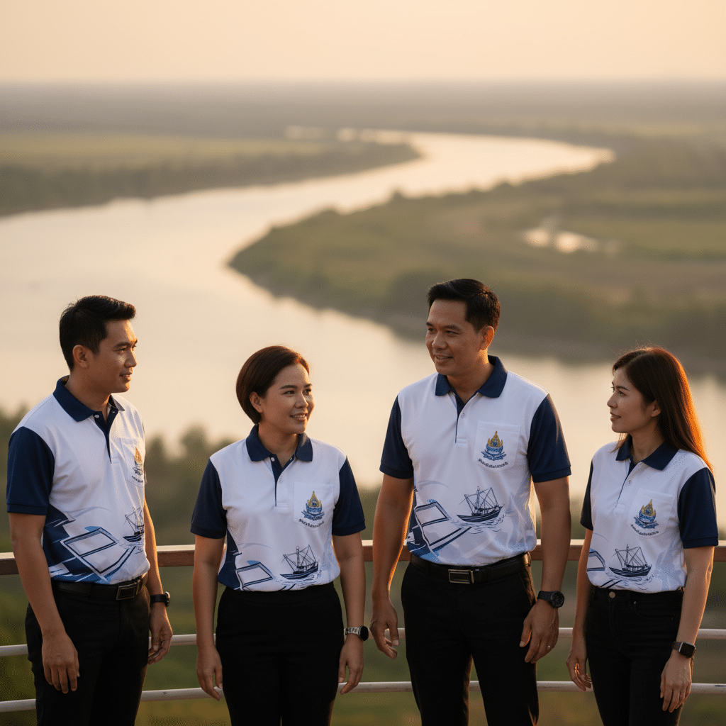 รับผลิตเสื้อพิมพ์ลาย ตราสัญลักษณ์ จังหวัดสมุทรสาคร ผลิตโดย KDC SPORT - custom-shirts-samut-sakhon-logo