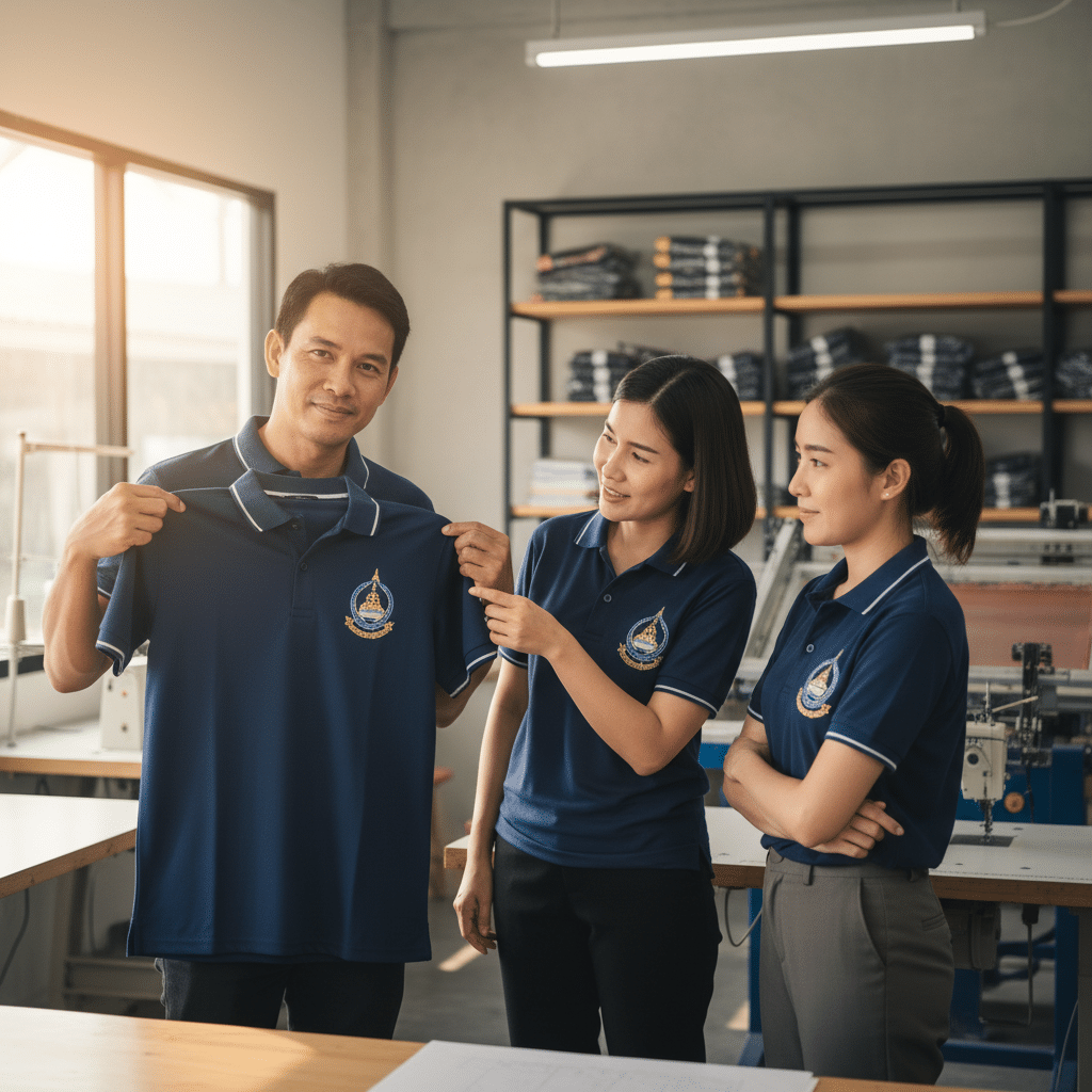 รับผลิตเสื้อพิมพ์ลาย ตราสัญลักษณ์ จังหวัดสิงห์บุรี ผลิตโดย KDC SPORT - custom-shirts-sing-buri-logo