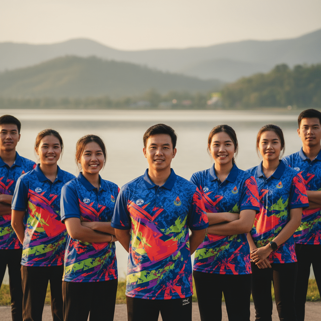 รับผลิตเสื้อพิมพ์ลาย ตราสัญลักษณ์ จังหวัดพะเยา ผลิตโดย KDC SPORT - custom-shirts-phayao-logo