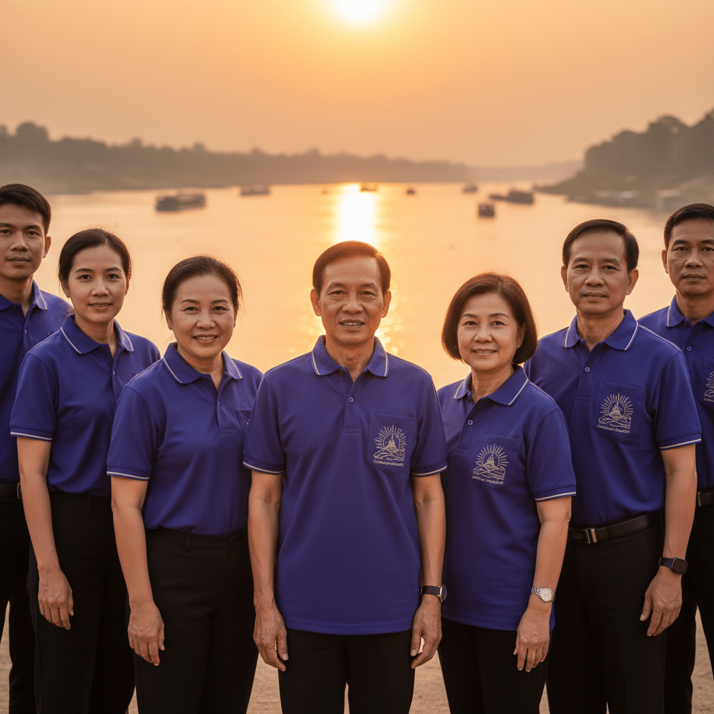 รับผลิตเสื้อพิมพ์ลาย ตราสัญลักษณ์ จังหวัดมุกดาหาร ผลิตโดย KDC SPORT - custom-shirts-mukdahan-logo