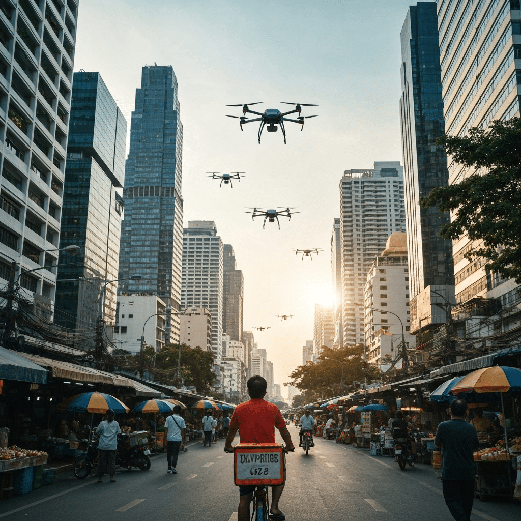 โดรนส่งอาหาร 2026: เมื่อน่านฟ้ากรุงเทพฯ ไม่เหมือนเดิม - drone-delivery-bangkok-2026