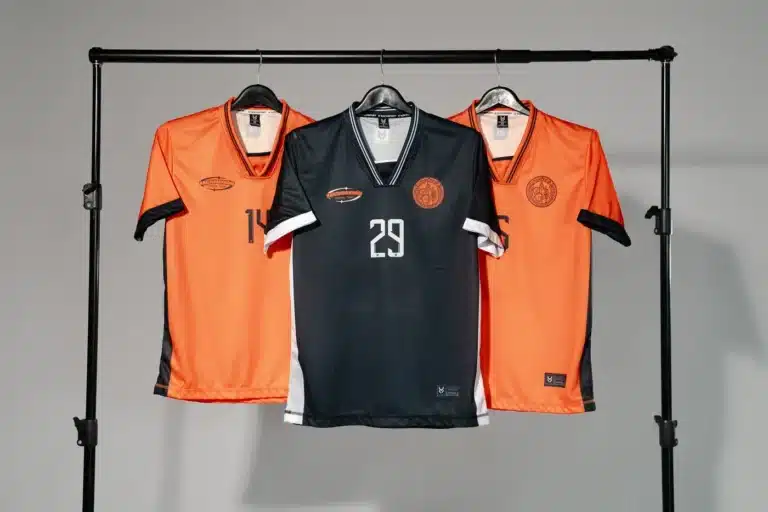 ชุดเสื้อฟุตซอลทีมแก่นนคร สีส้มและดำ พิมพ์ลายซับลิเมชัน KDC SPORT