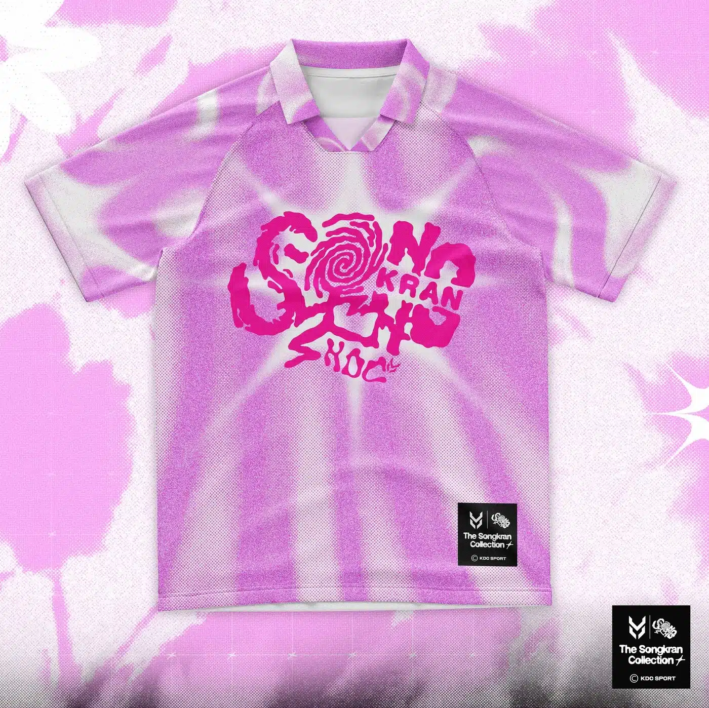 เสื้อยืดพิมพ์ลายไทดายสีพาสเทล KDC SPORT