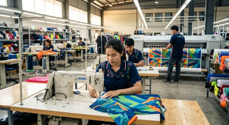 ขั้นตอนผลิตเสื้อกีฬาโรงงาน: กว่าจะเป็นเสื้อทีมคุณภาพ